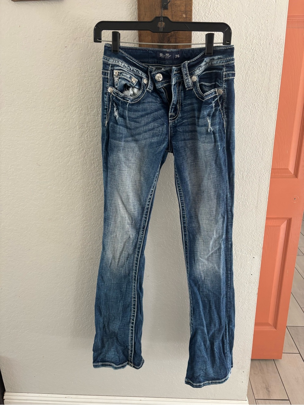 Miss Me Women's Boot Cut Jeans in Dark Blue Wash